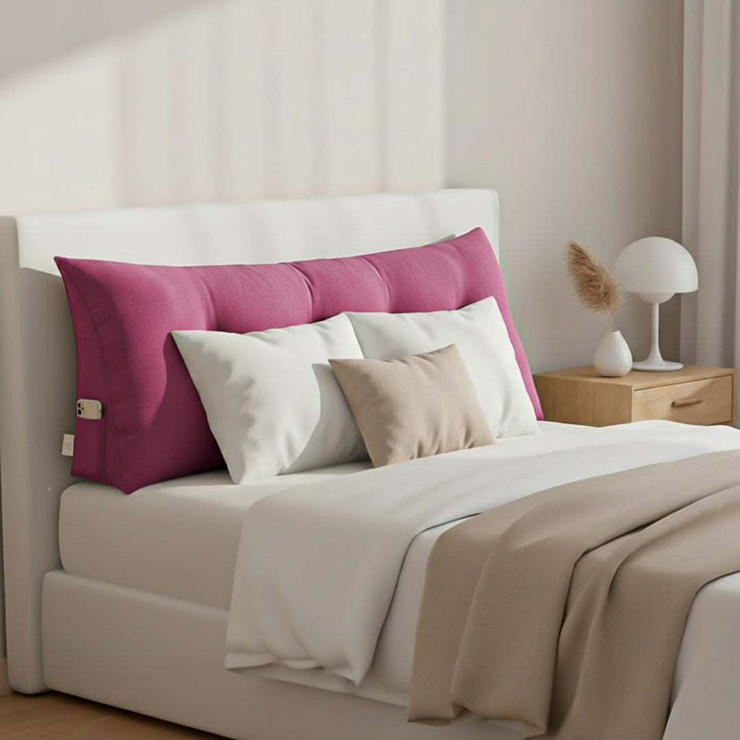 SOGA 120cm Crabapple Red Triangular Wedge Bed Pillow Headboard Backrest Bedside Tatami Cushion Home Decor