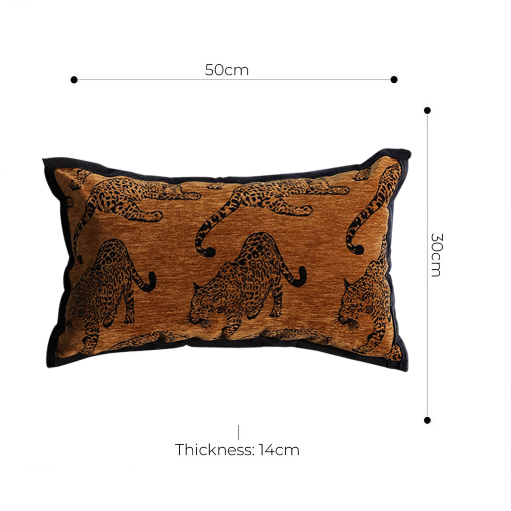 SOGA 2X 30cm Throw Pillow Dark Brown Leopard Lumbar Decorative Cushion for Living Room