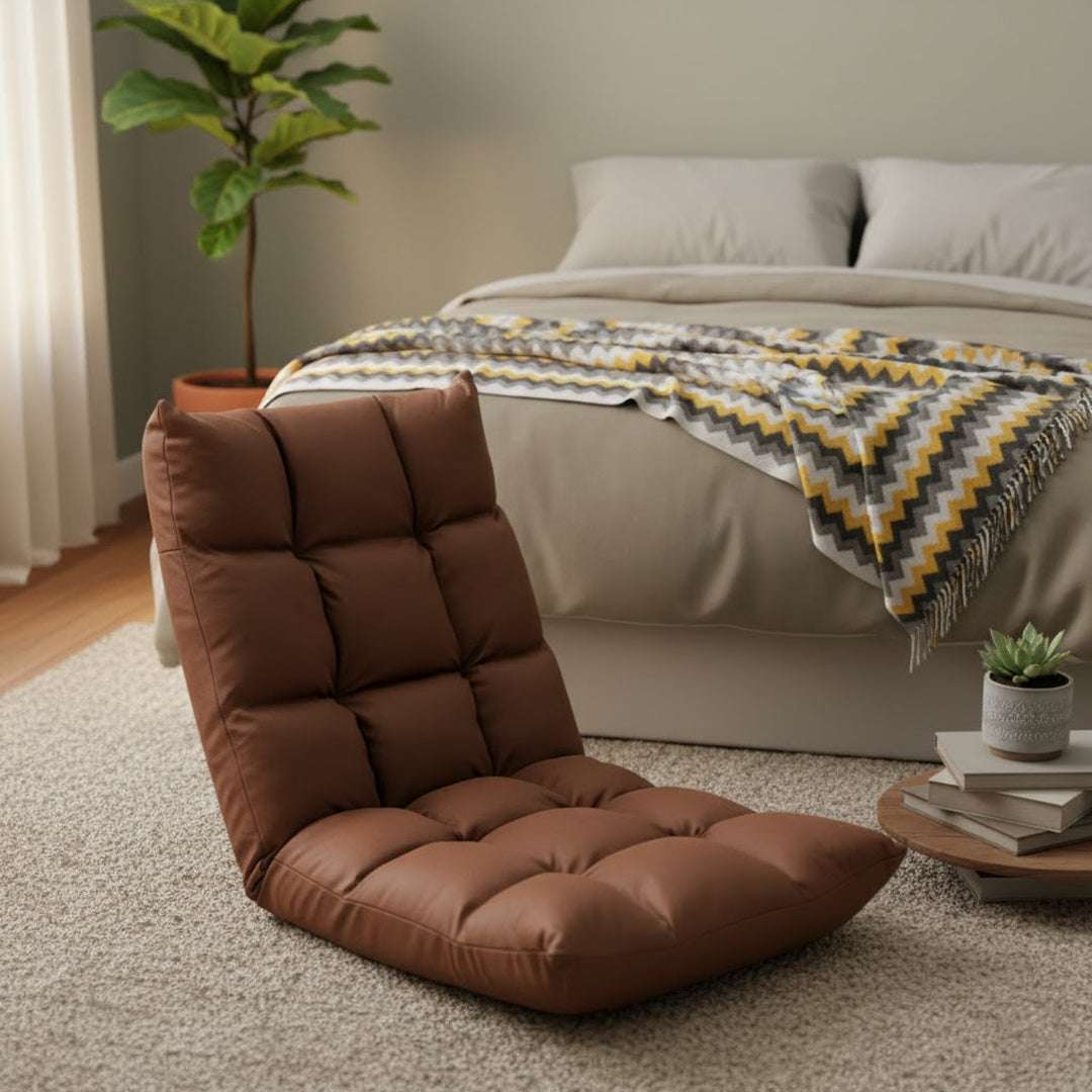 SOGA Home & Living Bundle – Yellow Zigzag Knitted Throw Blanket & Coffee Adjustable Recliner $ 0