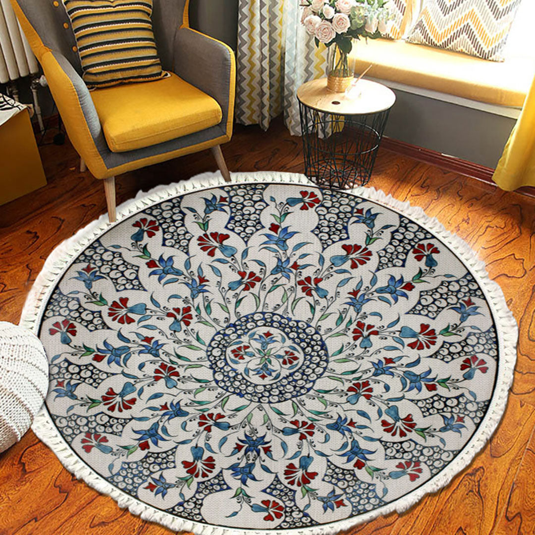 SOGA 2X 120cm Mandala Area Rug for Living Room Lounge Bedroom Anti-slip Doormat Home Decor