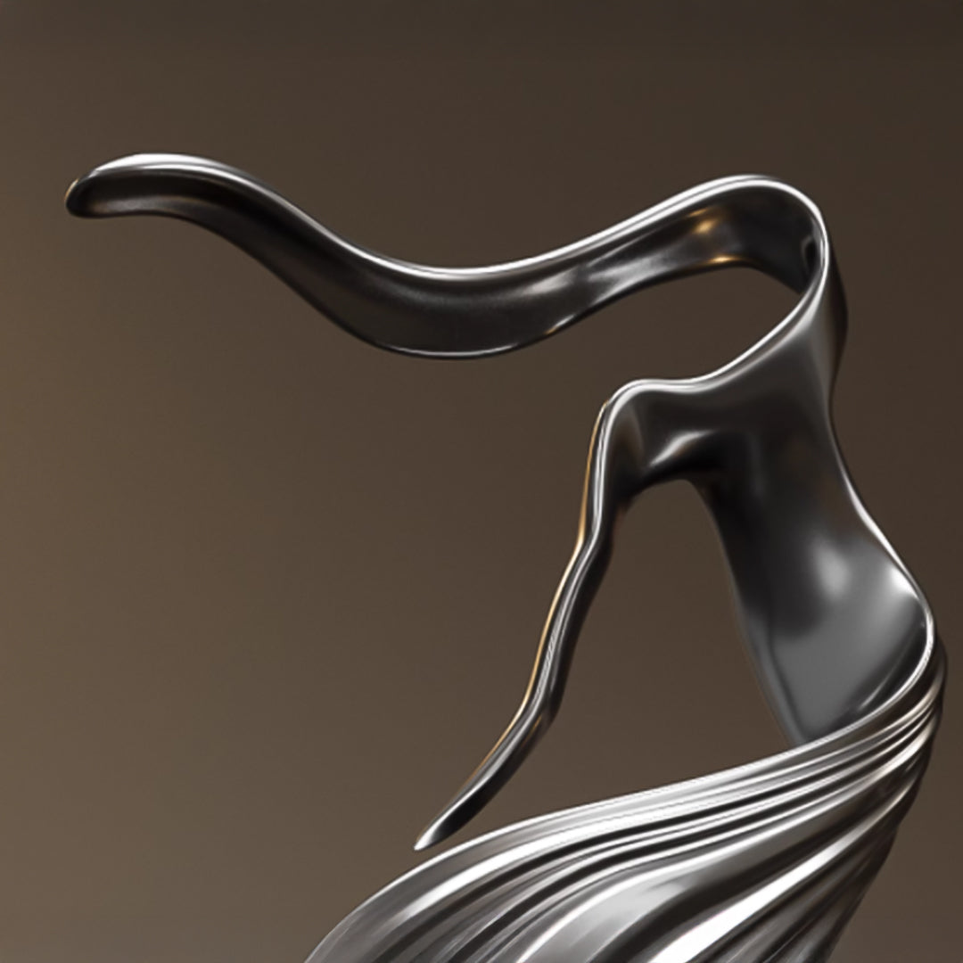 SOGA 65cm Gray Abstract Dancer Sculpture – Decor
