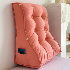 SOGA 45cm Peach Triangular Wedge Lumbar Pillow Headboard Backrest Sofa Bed Cushion Home Decor