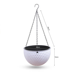 SOGA 2X White Large Hanging Resin Flower Pot Self Watering Basket Planter