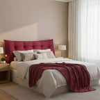 SOGA Home & Living Bundle – Rose Red Triangular Wedge Pillow & Burgundy Striped Flannel Throw $ 0