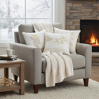 SOGA Christmas Bundle – White Chenille Throw Blanket & Festive Gold Accent Holiday Pillows $ 312