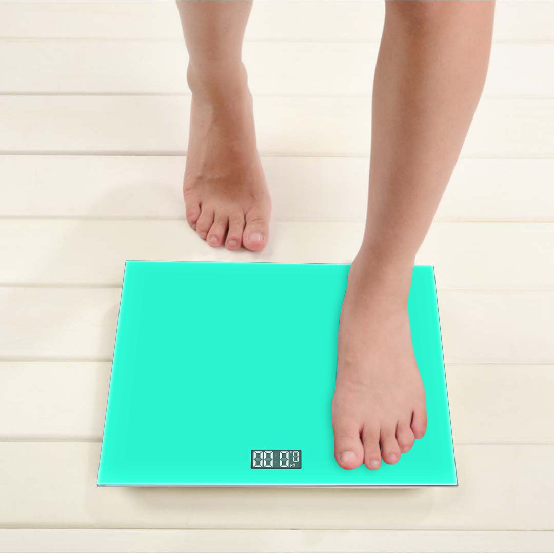 SOGA 2x Green 180kg Digital Fitness Weight Bathroom Gym Body Glass LCD Electronic Scales