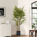 SOGA 2X 150cm Lucky Bamboo Tree Bambusa Vulgaris Artificial Plant w/ 7 Branches Home Accent Decor