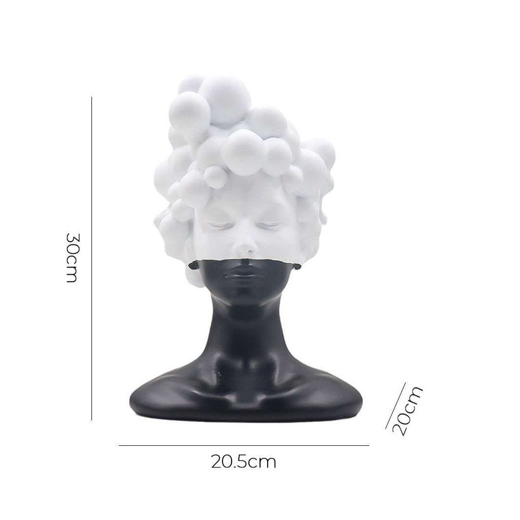 SOGA 49cm Bubble Head Resin Bust – Artistic Black White Accent $ 177