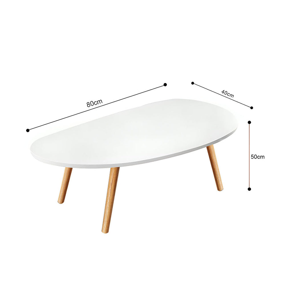 SOGA 80x40cm White Living Room Nordic Coffee Table Simple Modern Home Style