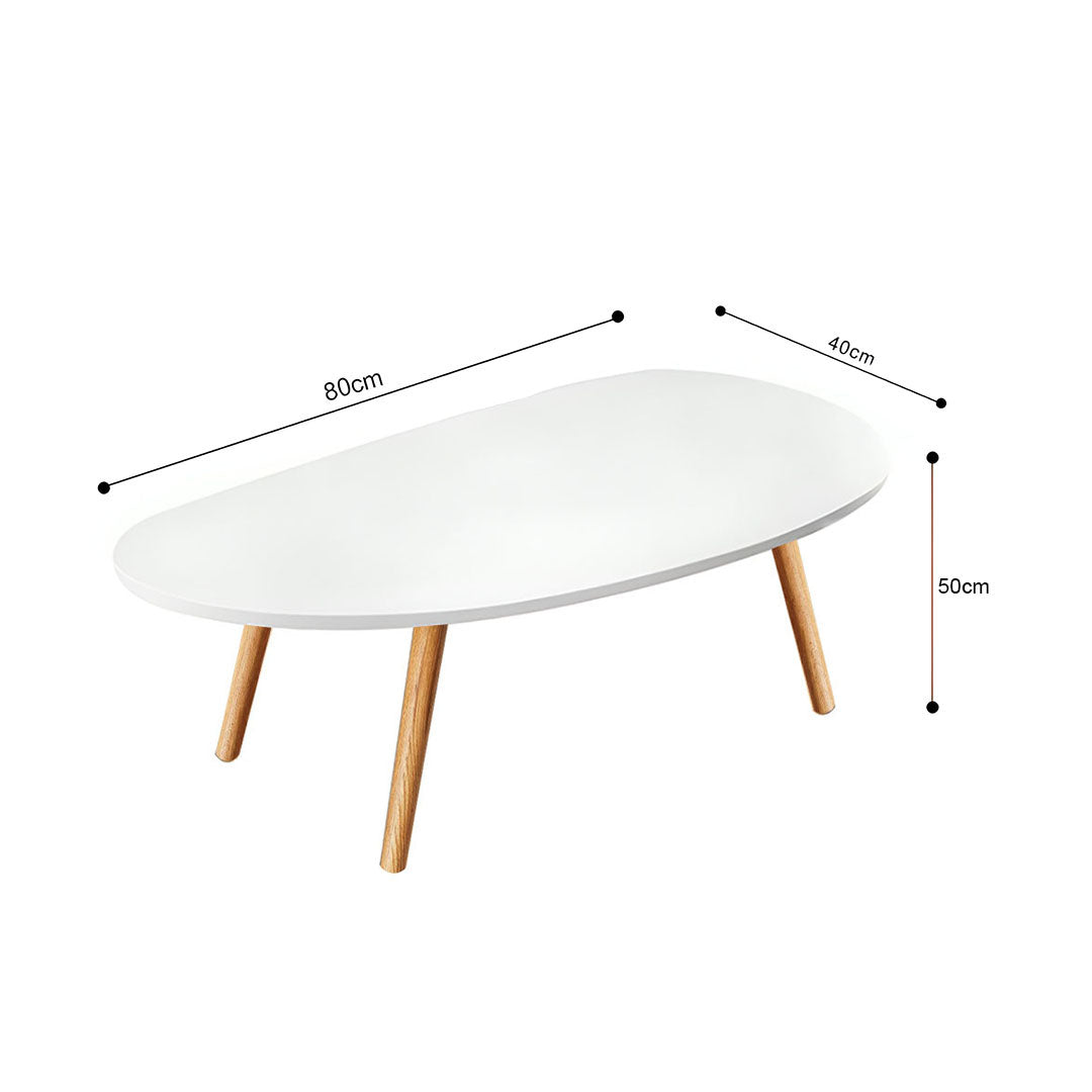SOGA 80x40cm White Living Room Nordic Coffee Table Simple Modern Home Style
