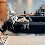 SOGA Four-seater Black Sofa Cover Leopard Print 180x420cm Polyester $ 144