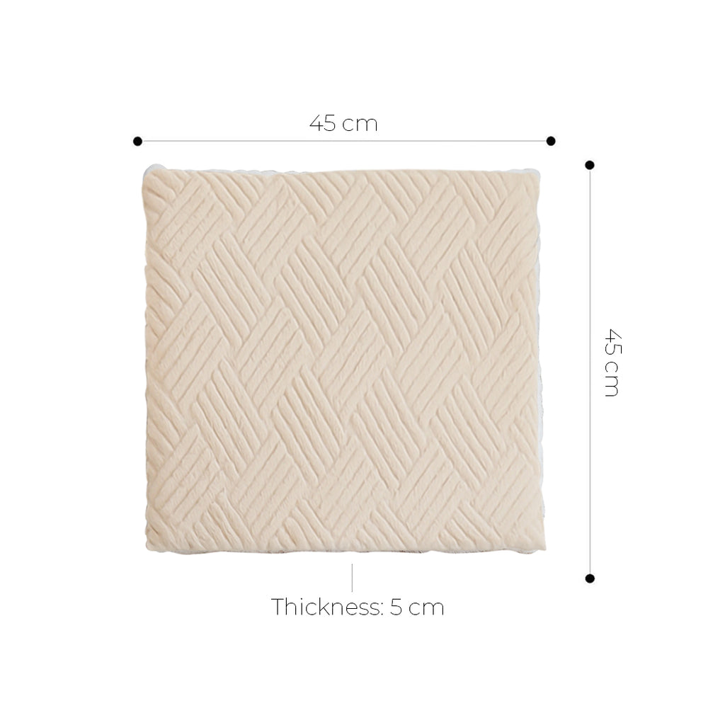 SOGA Beige Chevron Cushion – Soft Plush Backrest Pillow for Home & Office