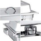 SOGA Stainless Steel Chafing Food Warmer Catering Dish 9L Full Size