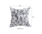 SOGA 50cm Elegant Beige Scrollwork Pattern Black Trim Decorative Throw Pillow