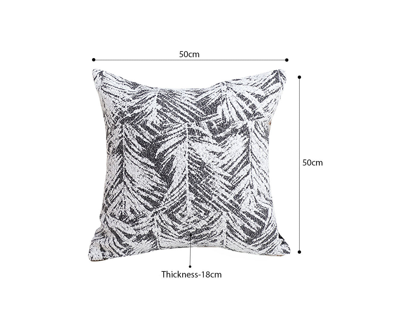 SOGA 50cm Elegant Beige Scrollwork Pattern Black Trim Decorative Throw Pillow