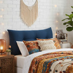 SOGA 100cm Blue Triangular Wedge Bed Pillow Headboard Backrest Bedside Tatami Cushion Home Decor