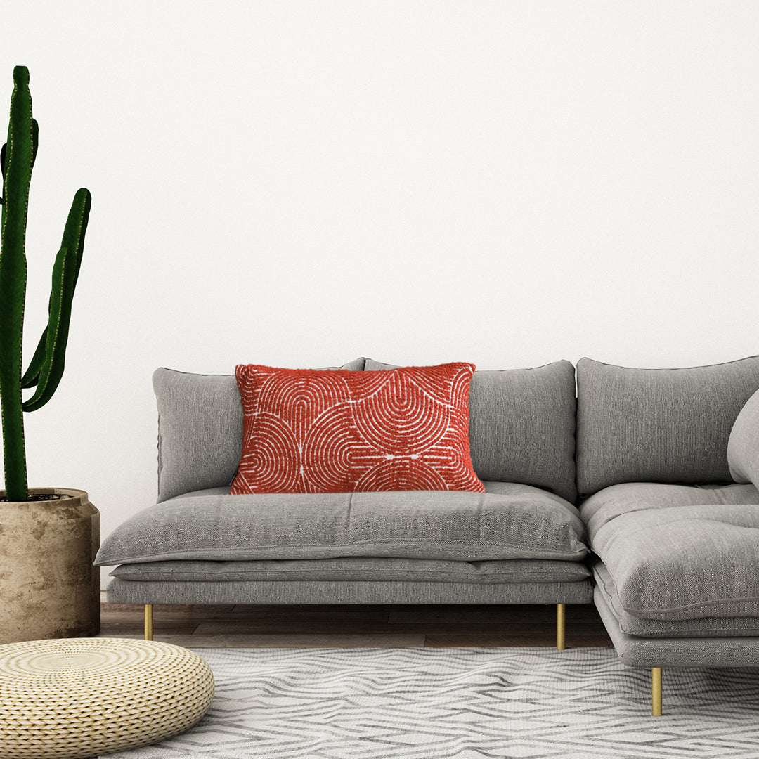 SOGA 2X 30cm Cinnabar Pillow Perfect Burnt Indoor/Outdoor Corded Throw Orange Set Lumbar Throw Pillow