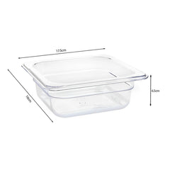 SOGA 65mm Clear Gastronorm GN Pan 1/6 Food Tray Storage Bundle of 6
