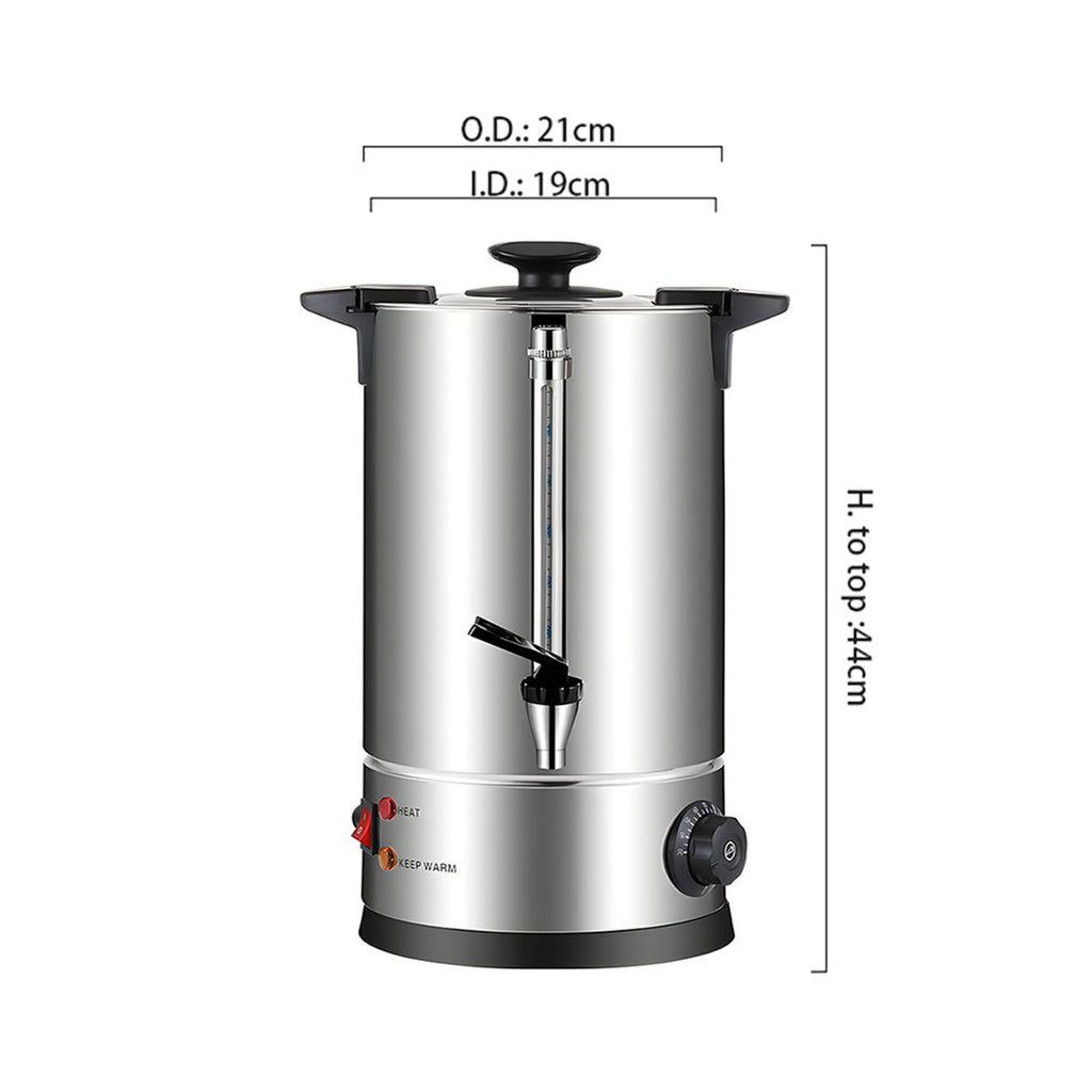 SOGA Electric Water Boiler – 10L Stainless Steel Hot Water Urn