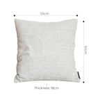 SOGA 50cm Throw Pillow Off White Lumbar Embroidered Decorative Cover Stitch for Home Decor