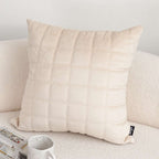 SOGA 50cm Beige Quilted Grid Pattern Decorative Throw Pillow $ 61