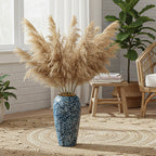 SOGA 35x17cm Blue with White Mini Floral Large Ceramic Flower Vase Elegant Living Room Home Decor
