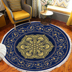 SOGA 90cm Area Rug Turquoise and Grey Abstract Art Painting Teal Anti-slip Doormat Home Decor