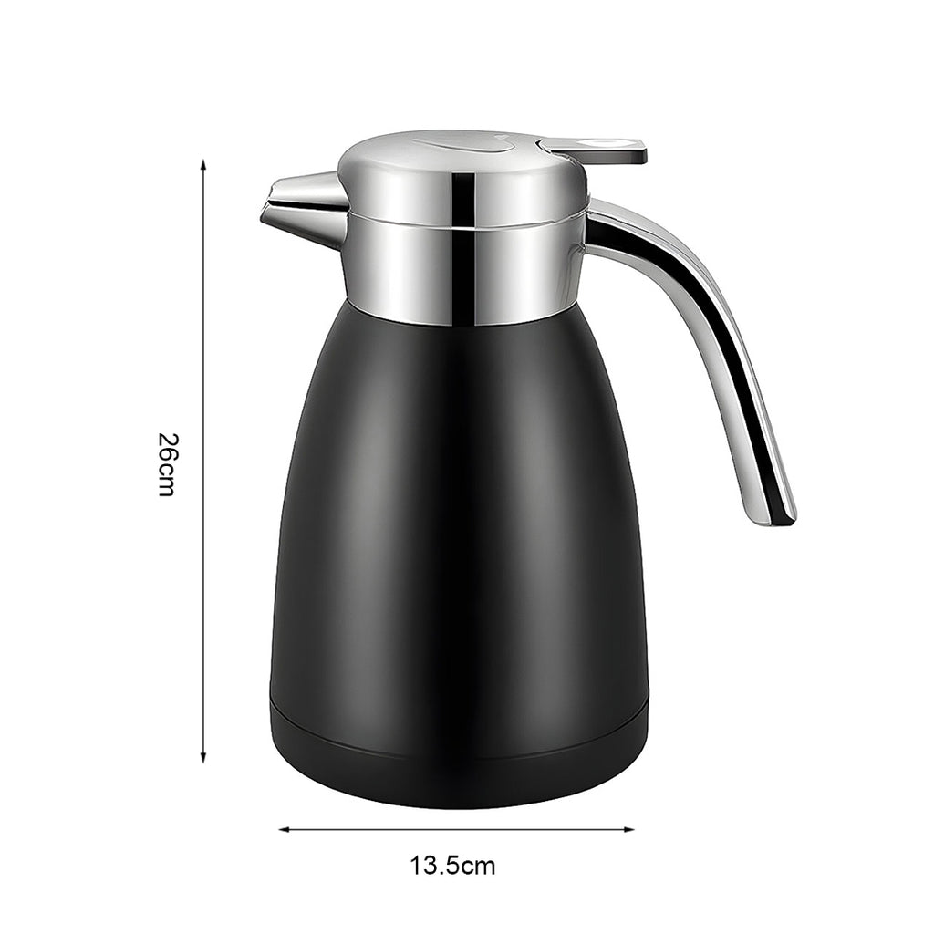 SOGA 1.8L Stainless Steel Water Bottle Insulated Vacuum Flask Coffee Jug Thermal Black