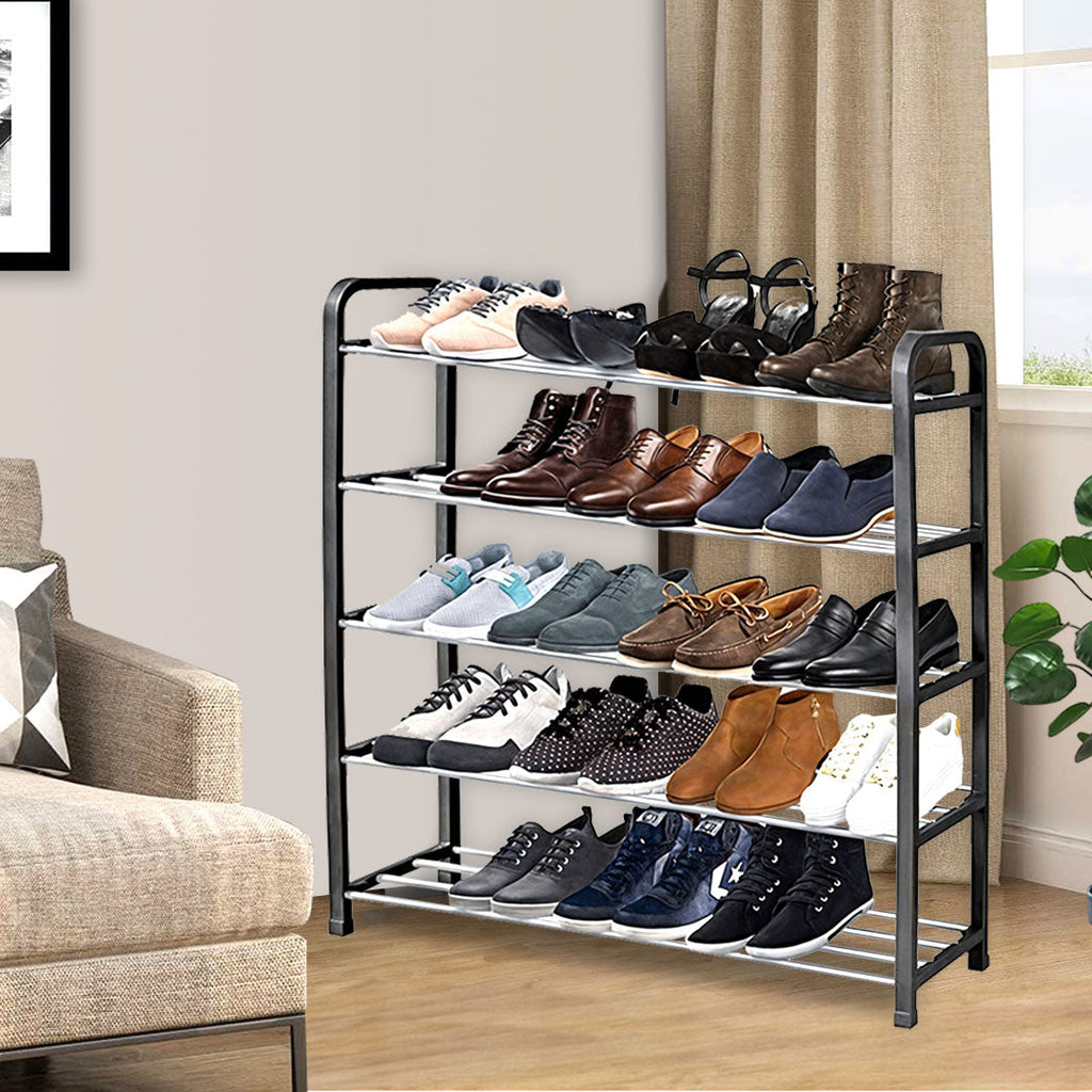 SOGA 71x21cm 5 Layer Shoes and Slippers Organizer Rack Space Saving Shoe Storage Solution for Home Office