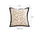SOGA 50cm Elegant Beige Scrollwork Pattern Black Trim Decorative Throw Pillow