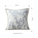 SOGA 2X 45cm Throw Pillow Cream White Wide Border with Branch and Pine Needle Design Pattern Home Decor