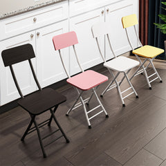 SOGA Oak Grain Foldable Chair Space Saving Lightweight Portable Stylish Seat Home Decor Set of 2