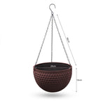 SOGA 16" Coffee Hanging Planter – Indoor Outdoor Pot with Drainage
