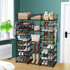 SOGA 2X 21-Shelf Tier Shoe Storage Shelf Space-Saving Caddy Rack Organiser with Handle