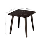 SOGA 2X 40cm Black Ceramic Table Stone Pattern Compact Modern Design with Black Legs