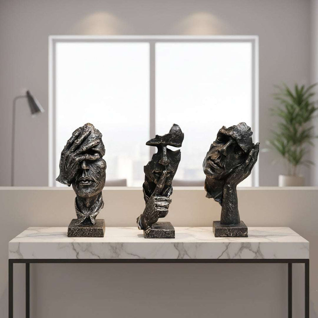 SOGA Home & Living Bundle – Abstract Resin Face Sculptures for Modern Art Home Decor $ 0