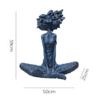 SOGA 59cm Blue Resin Sculpture – Abstract Yoga Girl Home Décor