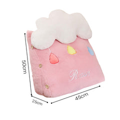 SOGA 2X Pink Cute Cloud Cushion Soft Leaning Lumbar Wedge Pillow Bedside Plush Home Decor
