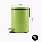 SOGA 4X Foot Pedal Stainless Steel Rubbish Recycling Garbage Waste Trash Bin Round 7L Green