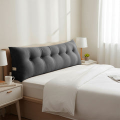 SOGA 2X 180cm Dark Grey Triangular Wedge Bed Pillow Headboard Backrest Bedside Tatami Cushion Home Decor