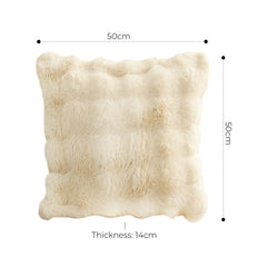SOGA 2X 50cm Throw Pillow Light  Camel Color with Rabbit  Square Cushion for Living Room Home Decor