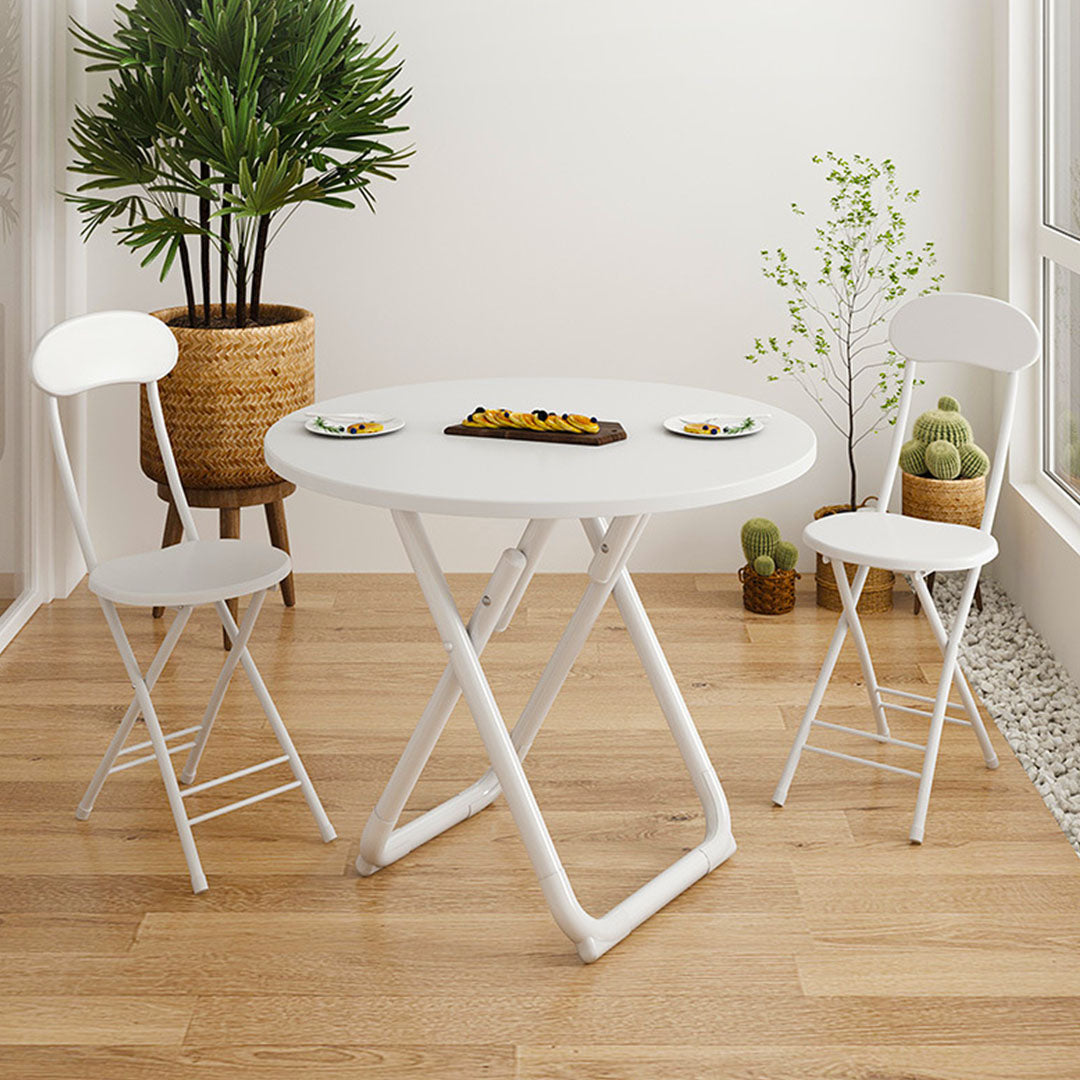 SOGA 80cm White Modern Minimalist Table with Sleek Surface Stylish and Functional Design