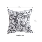 SOGA 2X 50cm Modern Charcoal Palm Leaf Print Contemporary Throw Pillow