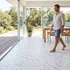 SOGA Peel & Stick Floor and Wall Tiles 30 x 30cm 10 Pack White Faux Marble