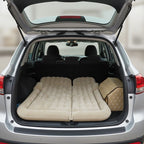 SOGA Car Bundle A – Beige Leather Collapsible Trunk Organizer & Inflatable Boot Mattress