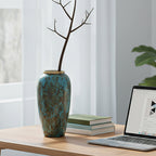 SOGA 35x17cm Light Blue Large Ceramic Flower Vase Elegant Living Room Home Decor