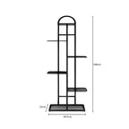 SOGA 6 Tier 7 Pots Black Metal Plant Stand Flowerpot Display Shelf Rack Indoor Home Office Decor