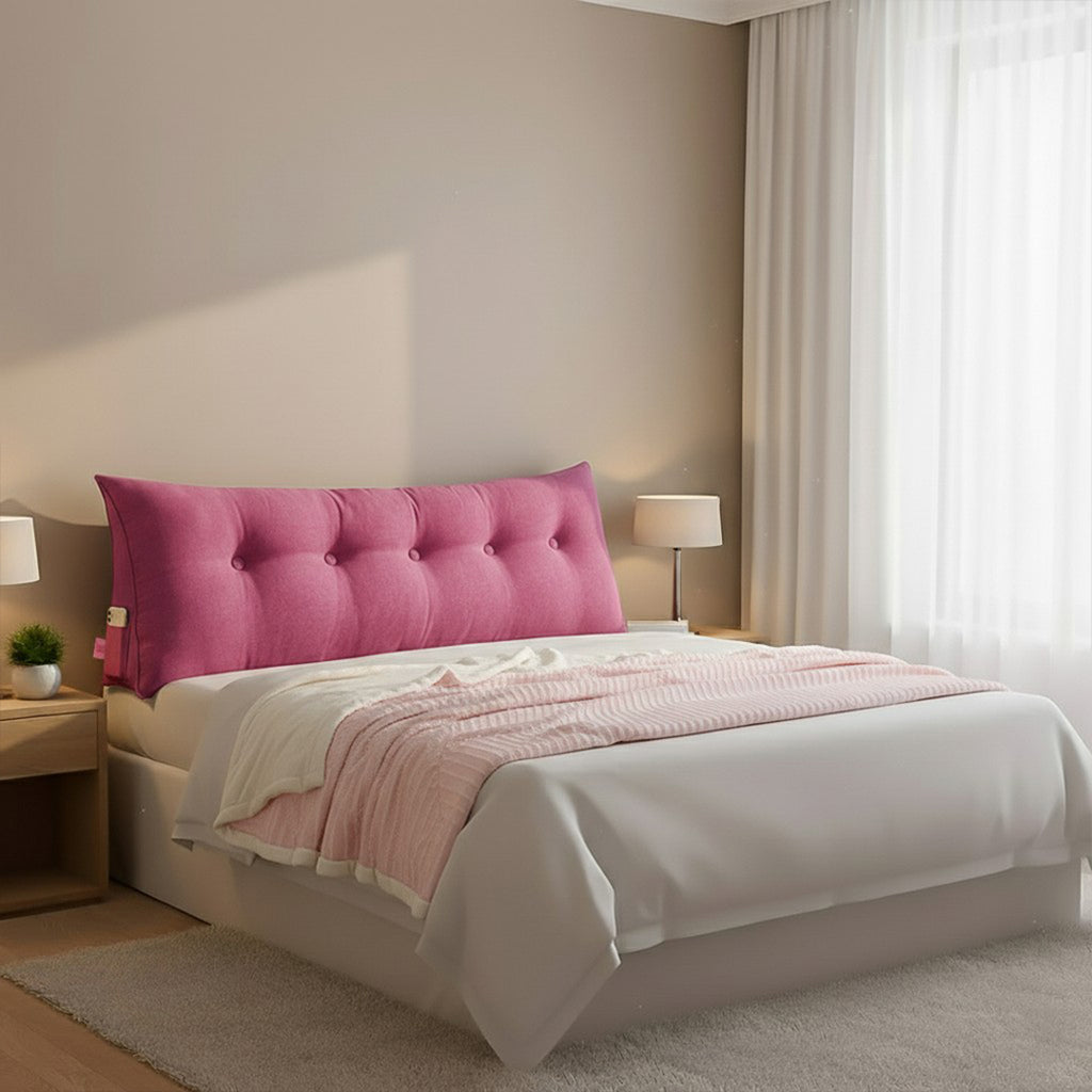 SOGA Home & Living Bundle – Red Triangular Wedge Bed Pillow & Pink Cozy Flannel Throw