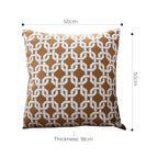 SOGA 2X 50cm Brown Checkered Chain Jacquard Square Pillow Decorative Cushion for Home Decor