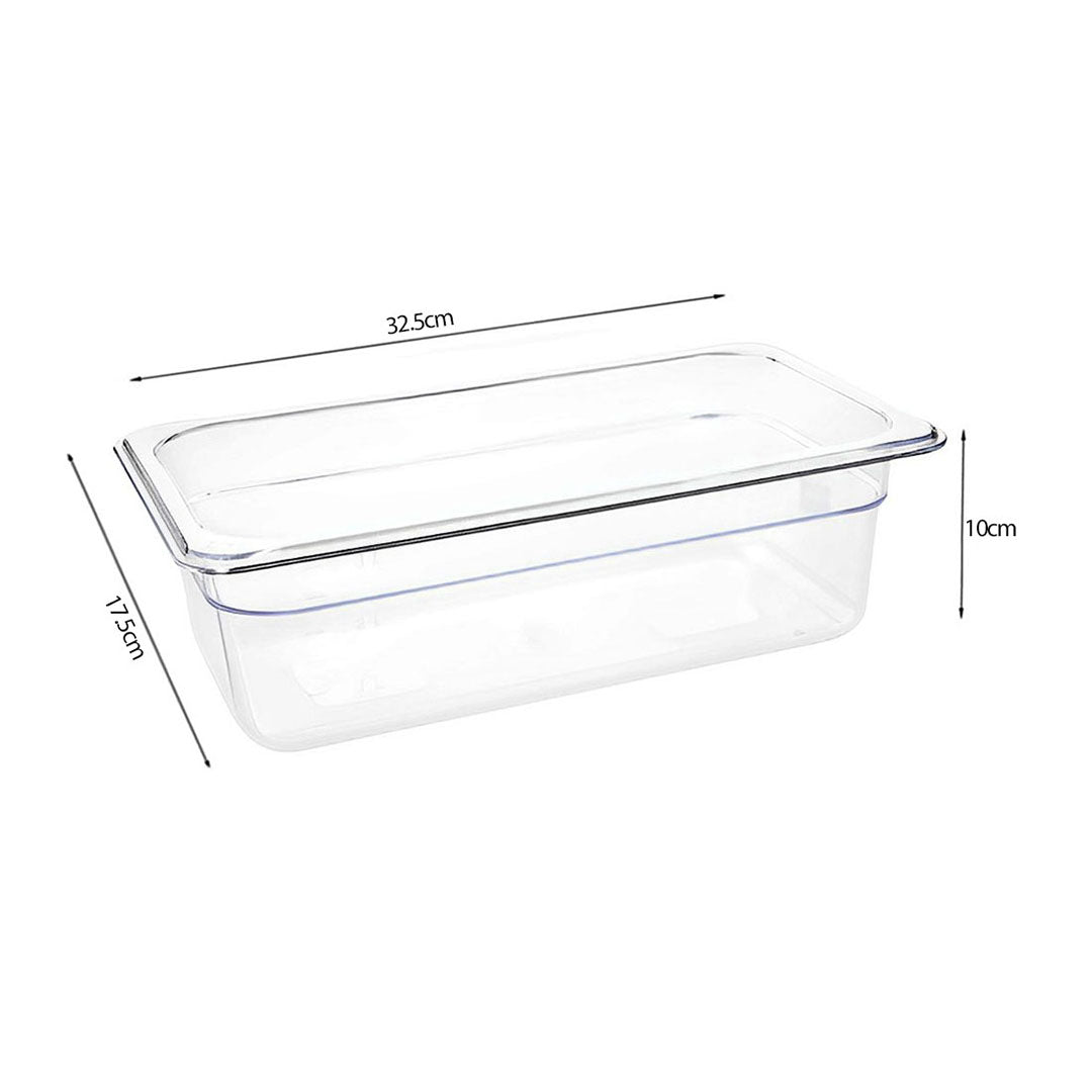 SOGA 100mm Clear Gastronorm GN Pan 1/3 Food Tray Storage Bundle of 6